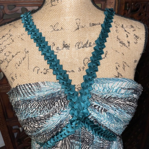 BCBG MAXAZRIA Beaded Halter Women Dress - Picture 5 of 6